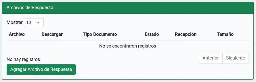Botón Archivo de Respuesta