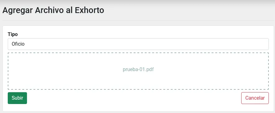 Formulario Nuevo Archivo de Respuesta