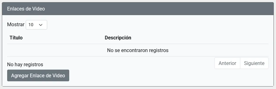 Botón Agregar Enlace de Video