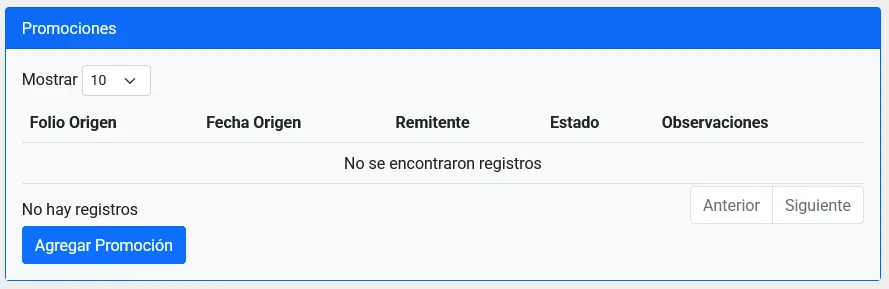 Botón Agregar Promoción