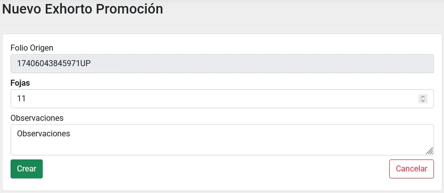 Formulario Nuevo Promoción